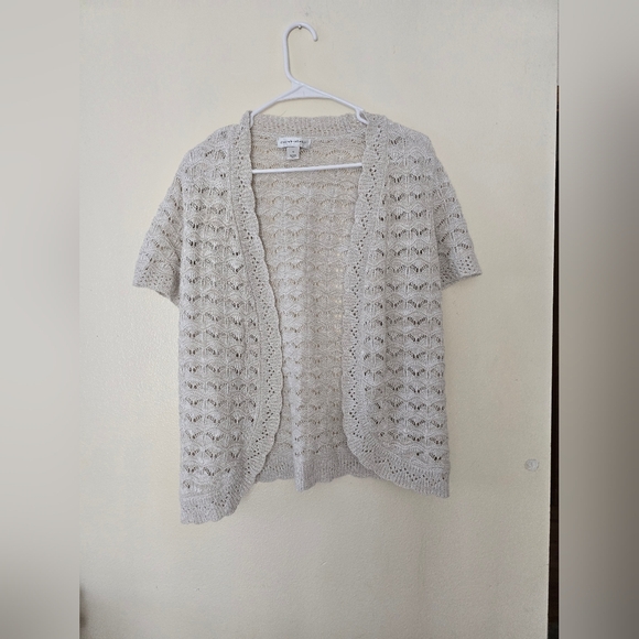 Christopher & Banks Cream Textured Cardigan Sweater - Picture 1 of 3
